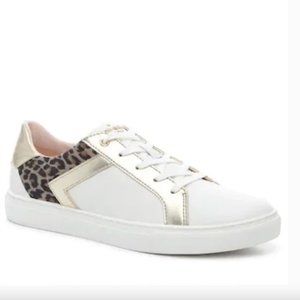 Kate Spade Dash Leopard Print Sneaker Gold Accent Size 7 NWT